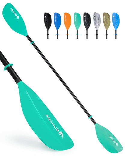 Abahub Adjustable Kayak Paddle 210-230 cm/82-90 Inches Floating Kayaking Oars Boating Oars Canoeing Oars Mint Green