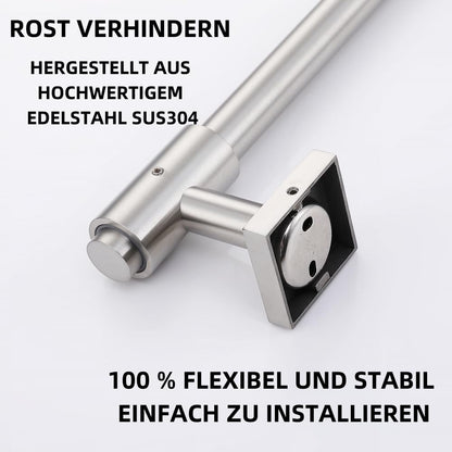 HomeHeng Shower Riser Rail 80CM, Wall Mounted Shower Slide Bar with Soap Dish Bracket Brushed Nickel Adjustable Shower Head Holder Bar for Bathroom,