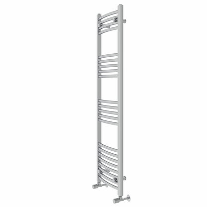 Warmehaus Modern Bathroom Heated Towel Rail 1400x400mm Curved Chrome