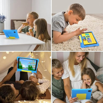 Ainmel Kids Tablet 7 inch, Android 13 Tablets for Kid, 5GB RAM+32GB ROM 128GB Expand, Parental Control, Kiddos Software Pre-Installed, Dual Camera, Android Learning Tablet with Proof Case (Blue)