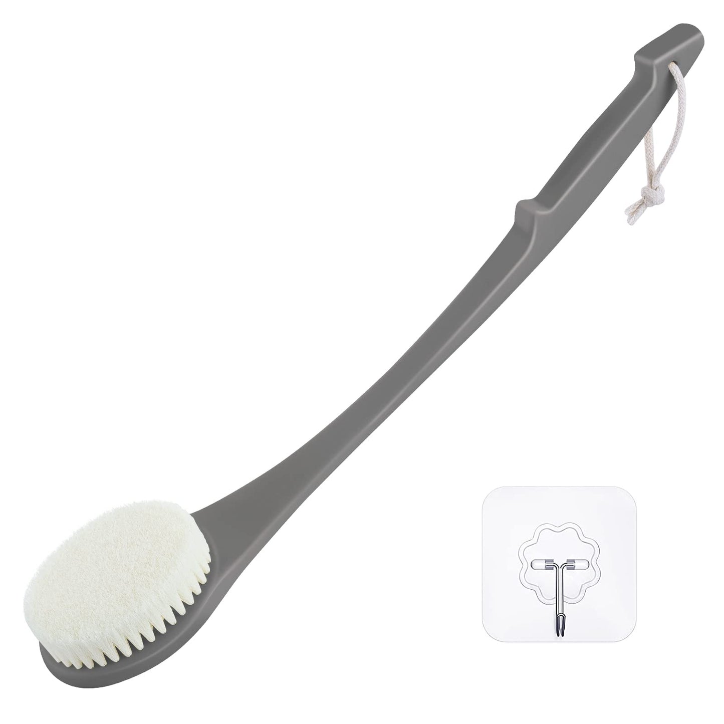 Body Brush Back Scrubber, 17 in Never Mold Back Brush Long Handle for Shower, Exfoliating Brush Dry Brushing Body Brush for Men Women Elderly Deep