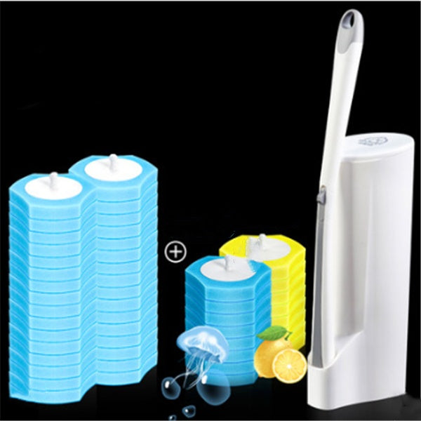 Premium Disposable Toilet Brush Set | Hygienic Deep-Clean System with Replaceable Heads