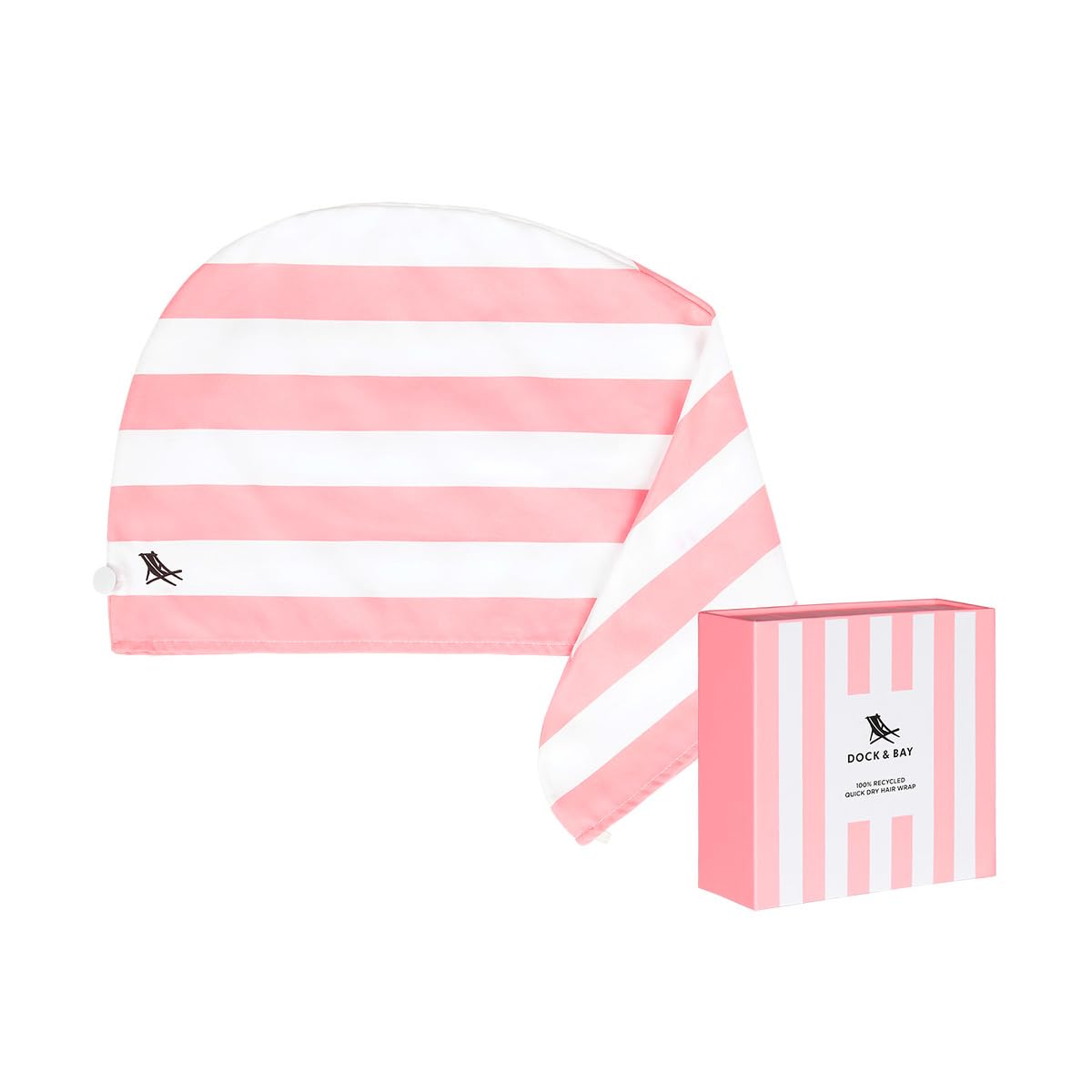 Dock & Bay Turban Hair Towel - For Home & the Beach - Super Absorbent, Quick Dry - Cabana Light - Malibu Pink, One Size