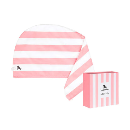 Dock & Bay Turban Hair Towel - For Home & the Beach - Super Absorbent, Quick Dry - Cabana Light - Malibu Pink, One Size