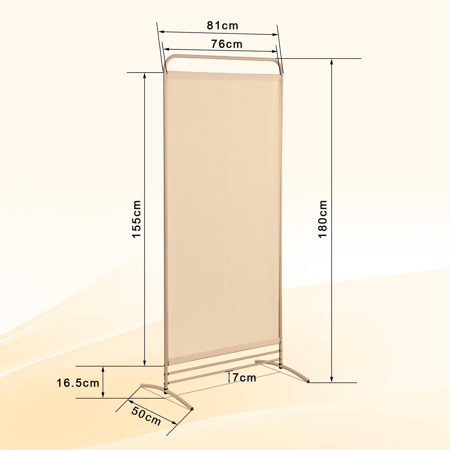 Angel Living 1 Panel Room Divider, Privacy Screen Composed of Polyester Fabric and Sturdy Iron Frame