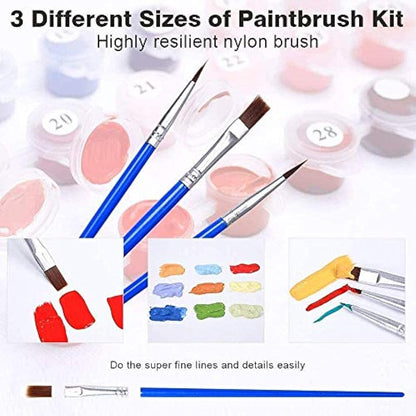 Painting by Number Kits for Kids or Beginner, DIY Canvas Oil Painting Kit for Adult with Paint Brushes Acrylic Pigment Drawing Paintwork 16x20inch Without Frame (Street Step)