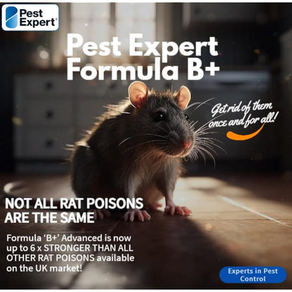 Pest Expert Rat/Mouse Killer Poison Bait Blocks (300g - 15 Blocks) Single Feed Fast-Acting Rat Poisoning Super Strength for Indoor/Outdoor Use & Heavy-Duty Rat Bait Box Station for Safe Control