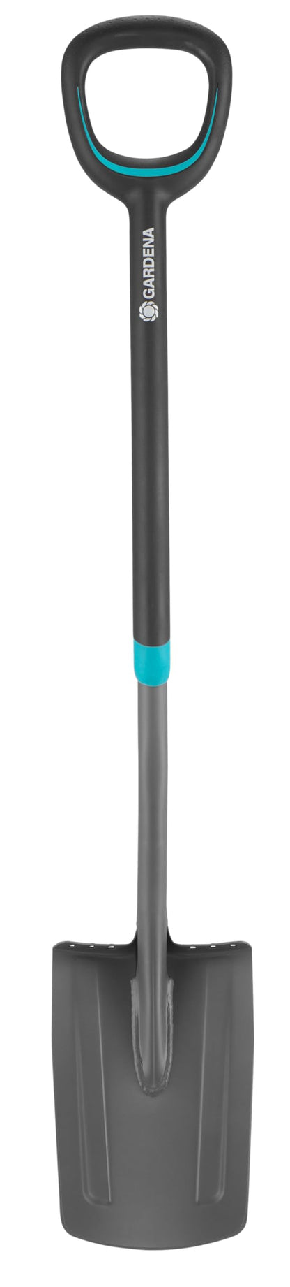Gardena ErgoLine Pointed Spade, Garden Spade Steel for Turning Over and Removing Soil with Foot Rest and Ergonomic D-Handle (17012-20)