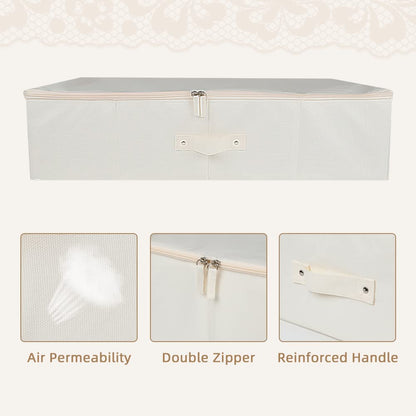 Wedding Dress Preservation Storage Box: Beige Preservation Box/Bridal Gown Storage Bin/Underbed Storage Container with 20Pcs Acid Free Tissue Paper