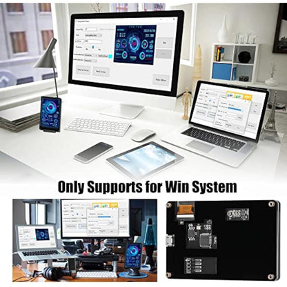 Goshyda PC CPU Data Monitor, 5in IPS USB Mini Screen Computer Sensor Panel Display Temperature Monitor for AIDA64 PC CPU RAM Data Monitor, Only Support for Windows System