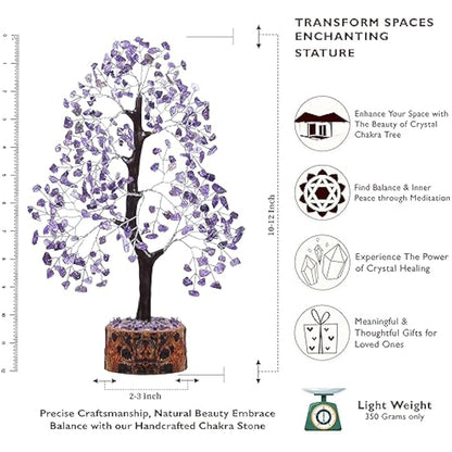 Amethyst Gemstone Tree of Life, Feng Shui Tree, Wealth & Prosperity Good Luck Tree, Ornament Sculpture, Gifts for Women, Crystal Tree, Healing Gemstones, Spiritual Mystical Gift, Gifts For Women
