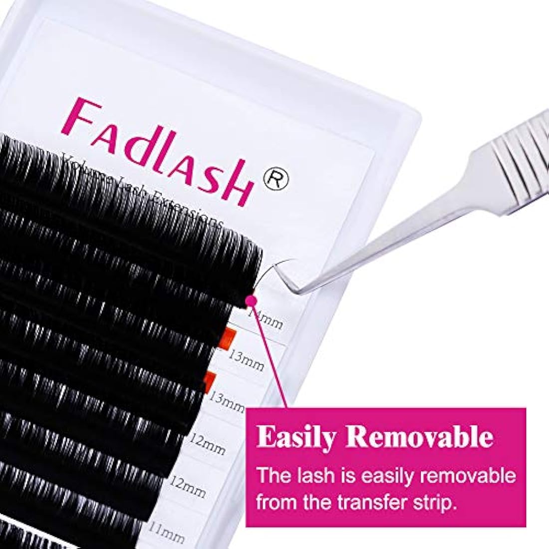 Fadlash Individual Classic Eyelash Extension 0.15mm C Curl 8-14mm Mixed Tray 1:1 Matte Black Professional Classic Individual Lashes