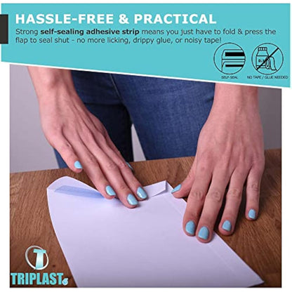 Triplast 100 x C5 White Self Seal Security Envelopes (Size: 229x164mm) | Fully Opaque, Self Sealing & Printer Safe Mailing Paper Envelopes | Ideal for Everyday Home, Office & Commercial Use
