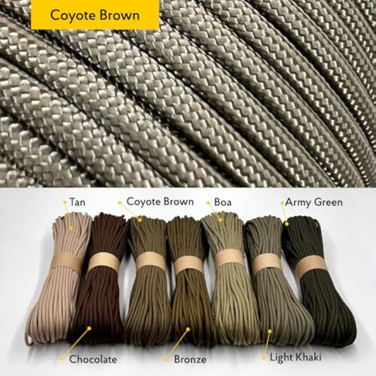 EdcX Paracord 4mm, 35+ Solid Colors (10m, 15m, 30m, 50m, 100m, 300m) | Ideal for Crafting, DIY, Camping, Survival, Outdoor | 100% Nylon Rope 4mm | Tactical Cord 550 Type III