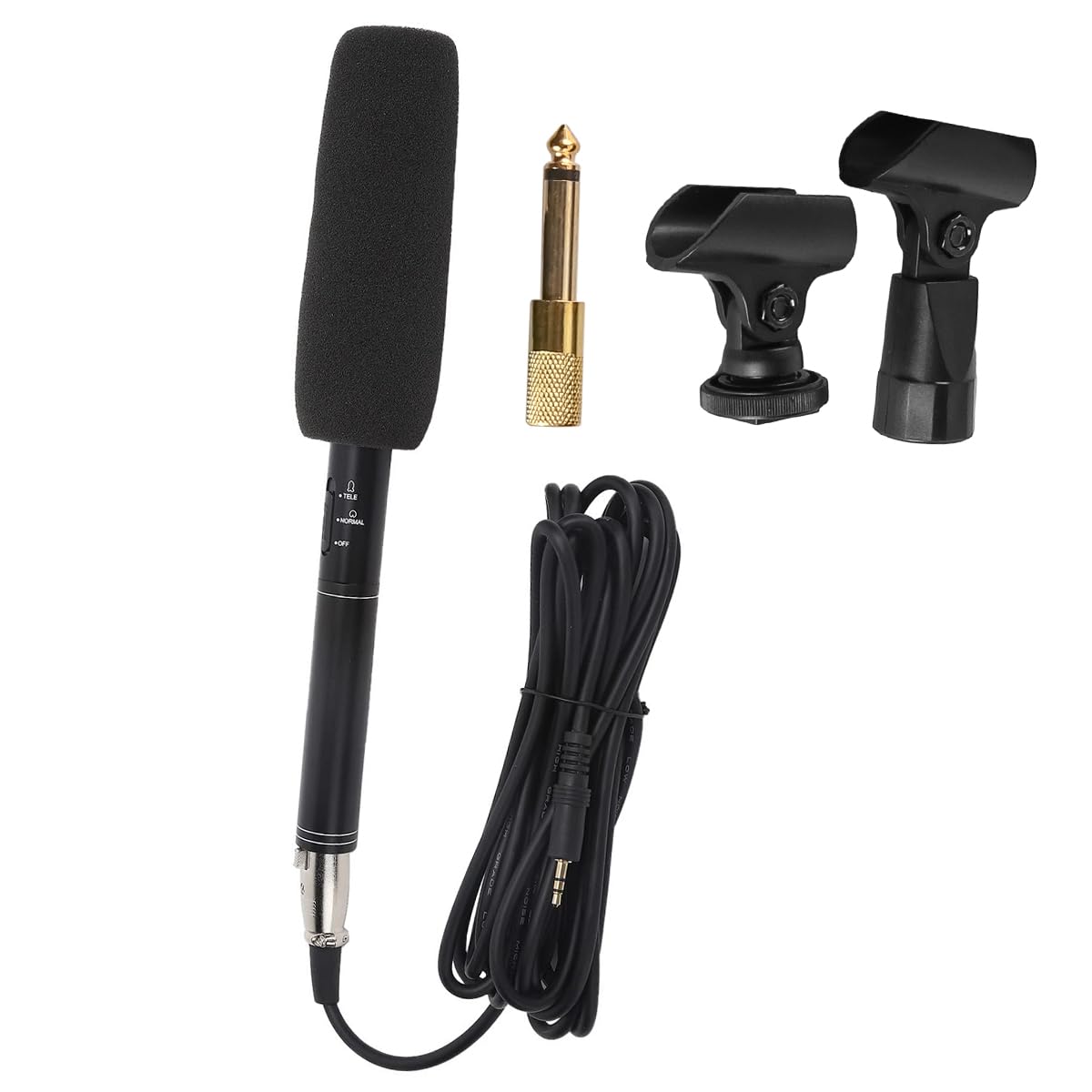 VOANZO Handheld Interview Microphone Professional Recording Microphone for DSLR Cameras Mobile Phones Live Radio Mic for Journalists and Field