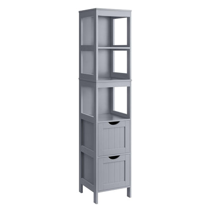 VASAGLE Bathroom Floor Cabinet, Freestanding Bathroom Storage Unit, with 2 Drawers, 3 Open Compartments, for Bathroom, Living Room, Kitchen, Modern