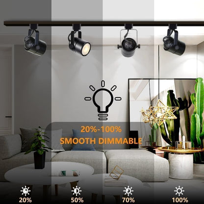 Bravsekai Advanced LED Track Lighting Kit with Replaceable GU10 Bulbs, 6-Lights Dimmable Track Lights with 2x1m H Type Track Rails, 10W 4000K Natural White Indoor Spotlight Fixture for Any Space