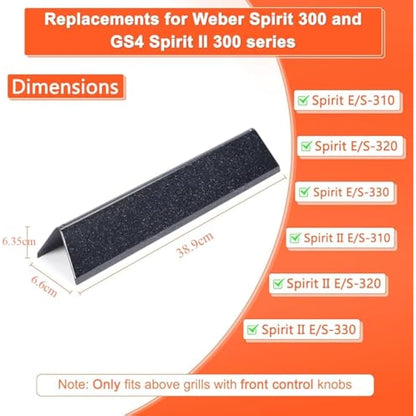 GFTIME 7636 Flavorizer Bars 38.9CM spare parts for Weber Spirit II/LX 300 series E/S-310, Spirit 300 Series E310 S310 E320 S320 E330 S330, Heat Plate Gas Grill Replacement With Front Control Panels