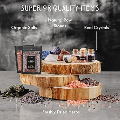 Large Witchcraft Kit 65 PCS - Witch Altar Starter Kit - Wiccan Supplies and Tools - Witchcraft Supplies Kit - Witch Set for Beginners Witchcraft Kit for Beginners - Witch Starter Kit Spell Kit