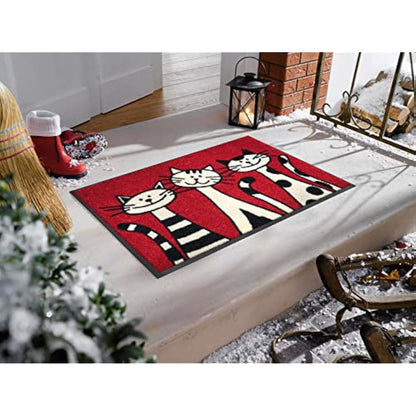 Wash+Dry 030812 Door Mat 50 x 75 cm with Three Cats Motif