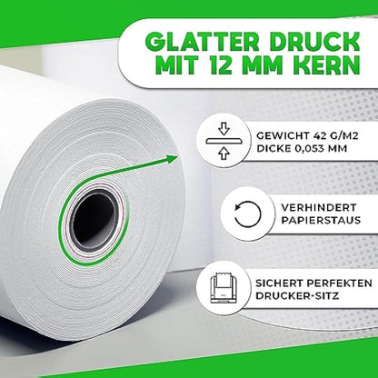 V1 Trade Thermal Rolls 80 mm x 80 m x 12 mm (Pack of 48) - Cash Register Rolls 80 mm Thermal for Cash Register - EC Rolls Made of Thermal Paper 42 g/m2 - Receipt Rolls Thermal 80 mm for Receipt