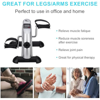 Mini Exercise Bike Portable Home Pedal Exerciser Gym Fitness Leg Arm