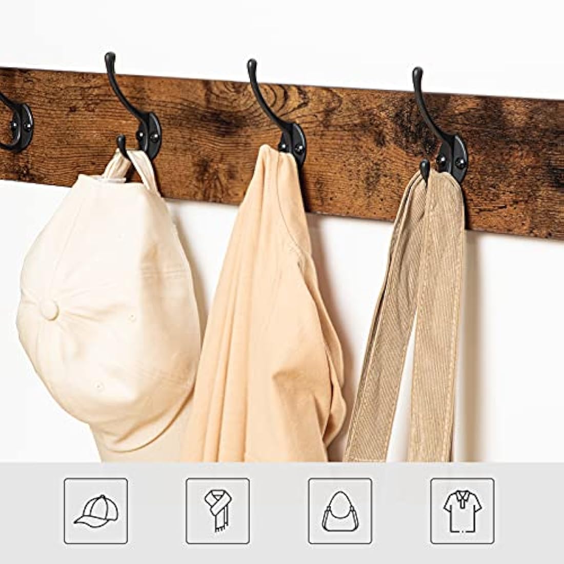 HOOBRO Coat Rack Shoe Bench Set, Hall Tree, Coat Stand Bench Set with 9 Hooks and Shelf, Multifunctional, for Hallway, Bedroom, Living Room, Rustic Brown and Black EBF17MT01