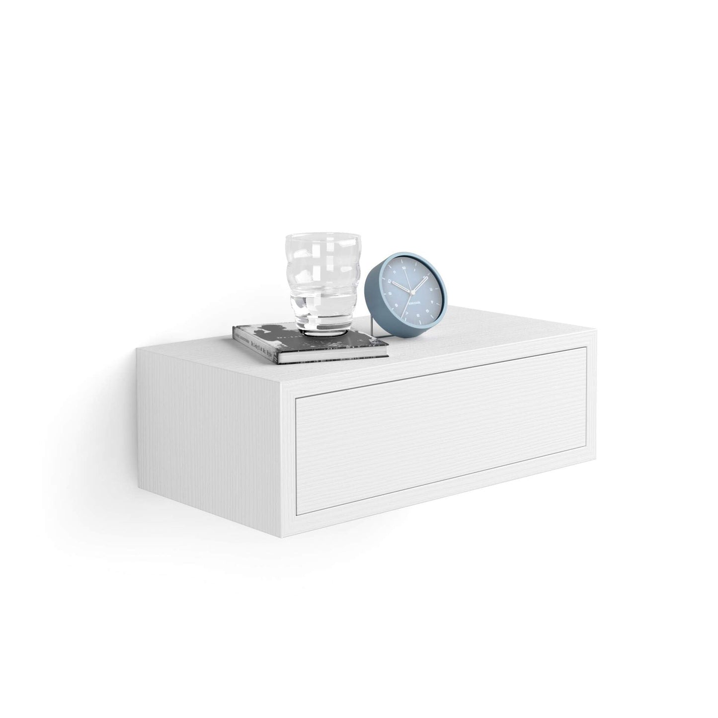 Mobili Fiver, Riccardo Wall bedside table, White, Made In Italy
