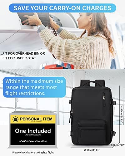 Vacuum Travel Backpack for Women, Cabin Bags 40x20x25 for Ryanair, Travel Hand Luggage Backpack Carry-ons Bag with Vacuum Compression