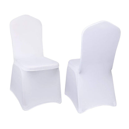 Kapwall 12 PCS White Chair Covers, Spandex Stretch Washable Chair Covers for Wedding,Party and Banquet