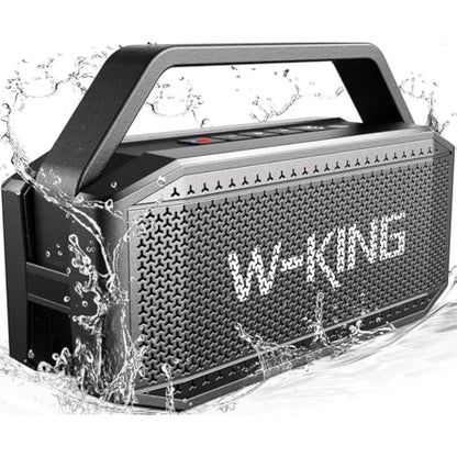 W-KING Portable Speakers Bluetooth Wireless Loud, 100W Max Waterproof Outdoor Bluetooth Speaker Big Party Large Boombox Subwoofer*2, 60W Exlarge All-Round Bass Passive Radiator/40H/PowerBank/TF/AUX/EQ