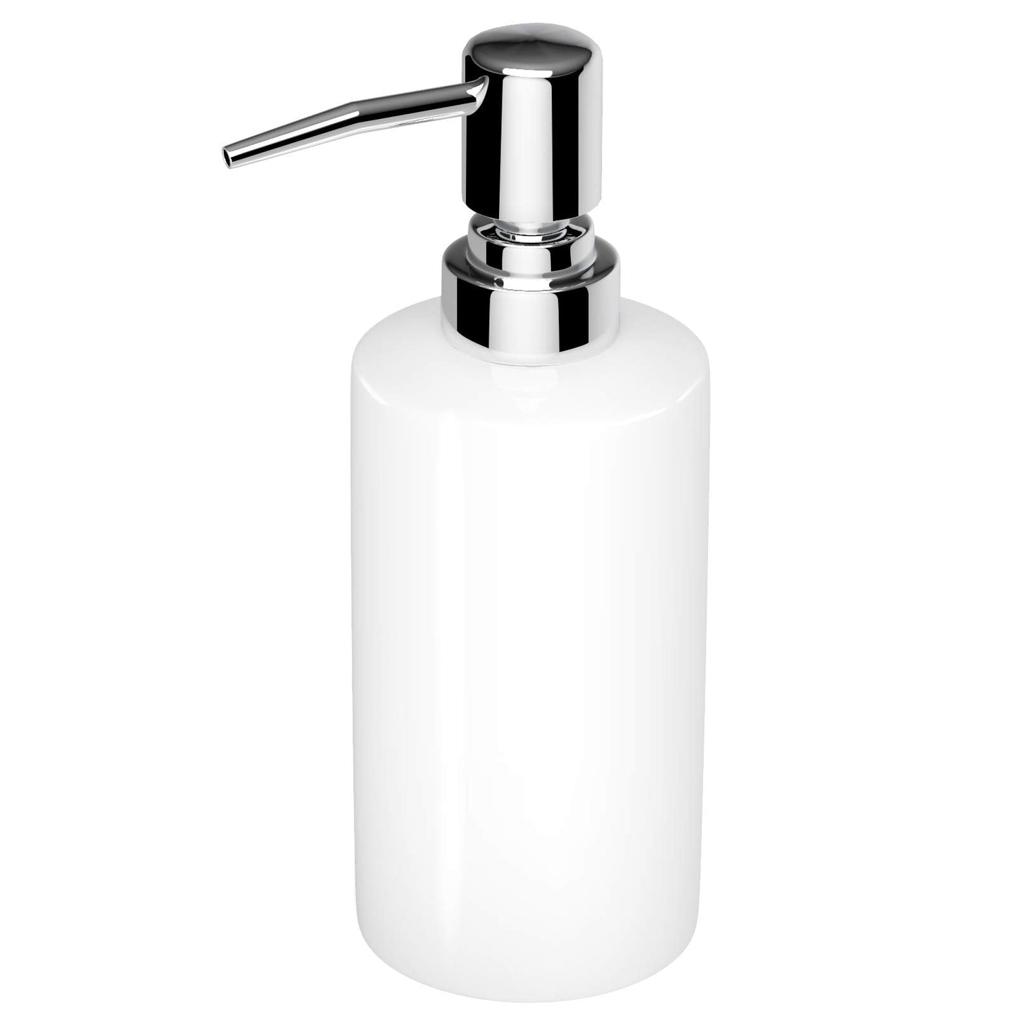 Nuscen White Ceramic Soap Dispenser - 250ml Square Hand Wash Pump for Luxurious Bathrooms, Kitchens, and Hotels | Elegant Shampoo Lotion Bottle |