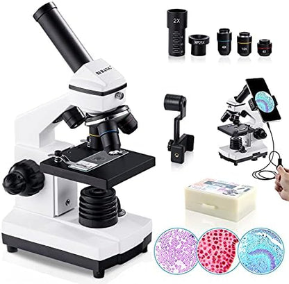 BEBANG 100X-2000X Microscope for Kids Adults, Professional Biological Microscope Kit for Students School Laboratory