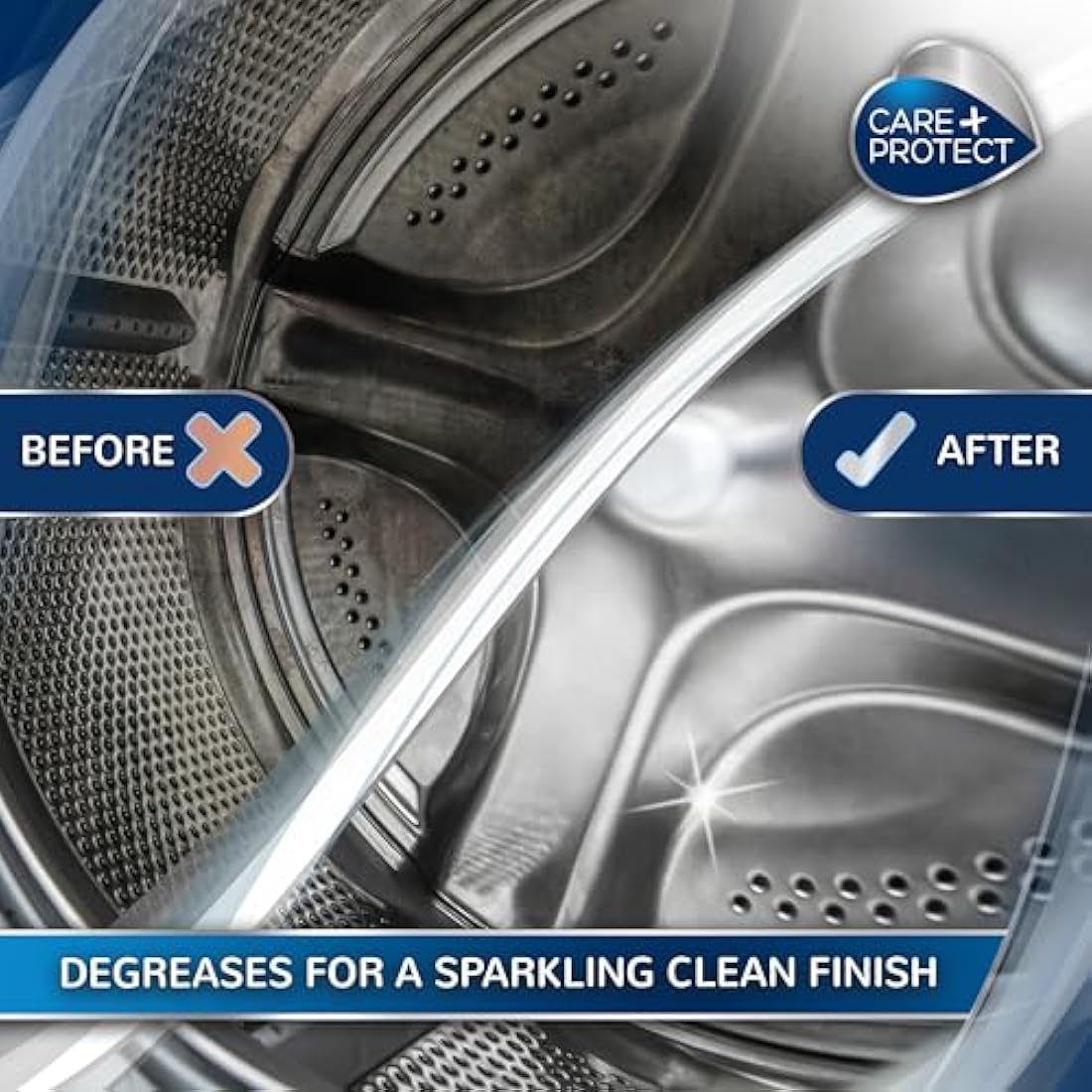 Care+Protect 3 in 1 Washing Machine - Dishwasher Cleaner - Limescale Remover - Degreaser - Hygienic Cleaner - Universal - 12 Sachets for 12 Months Supply