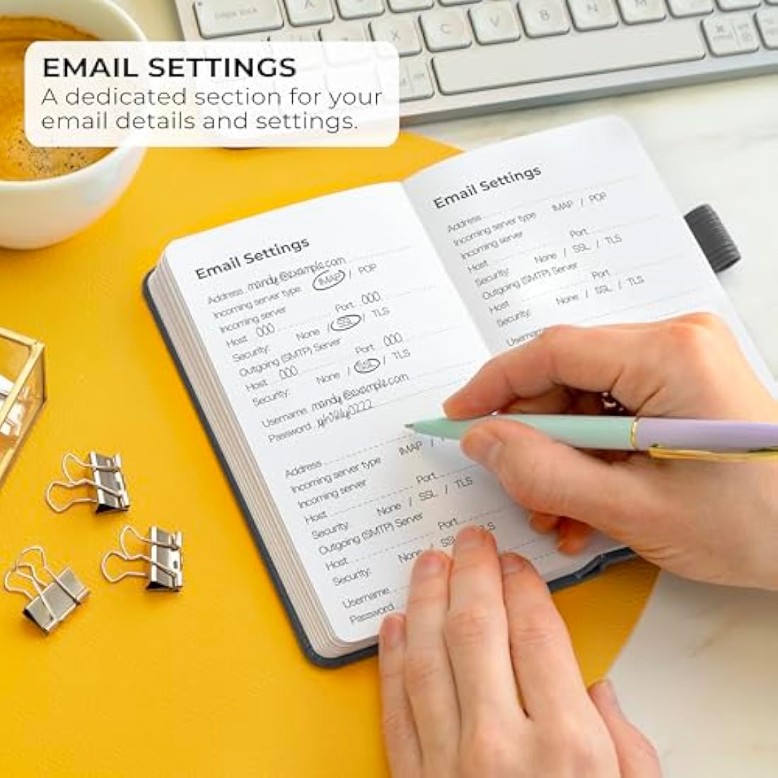 Clever Fox Password Book Pocket – Small Internet Address & Password Journal Organizer – Computer & Website Log-In Keeper Notebook (Mystic Gray)