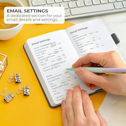 Clever Fox Password Book Pocket – Small Internet Address & Password Journal Organizer – Computer & Website Log-In Keeper Notebook (Mystic Gray)