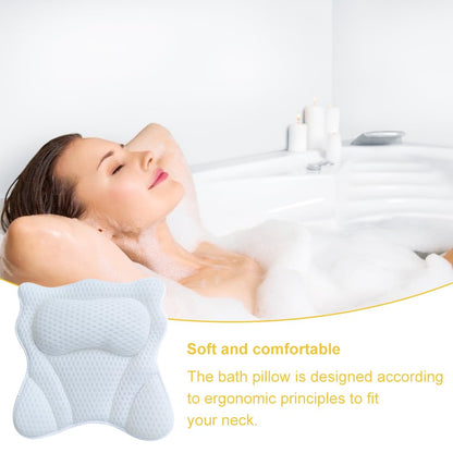 Bath Pillow,Bath Pillows for Head and Neck with 6 Suction Cups,Bath Cushion
