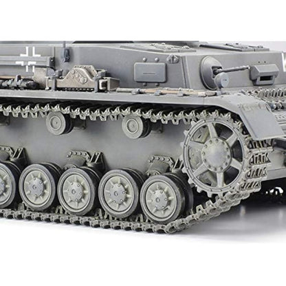 TAMIYA 35374-000 1:35 German Panzerkampfwagen IV Version F L24/75 mm, Model Kit, Plastic Kit, Assembly Kit, Detailed Replica, Unpainted, Grey
