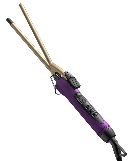 DSHOW Thin Curling Tongs, Professional Curling Tongs for Short Hair,18 Heat Setting 60-230?C for All Hair Types, Curling Iron for Curler Long & Short