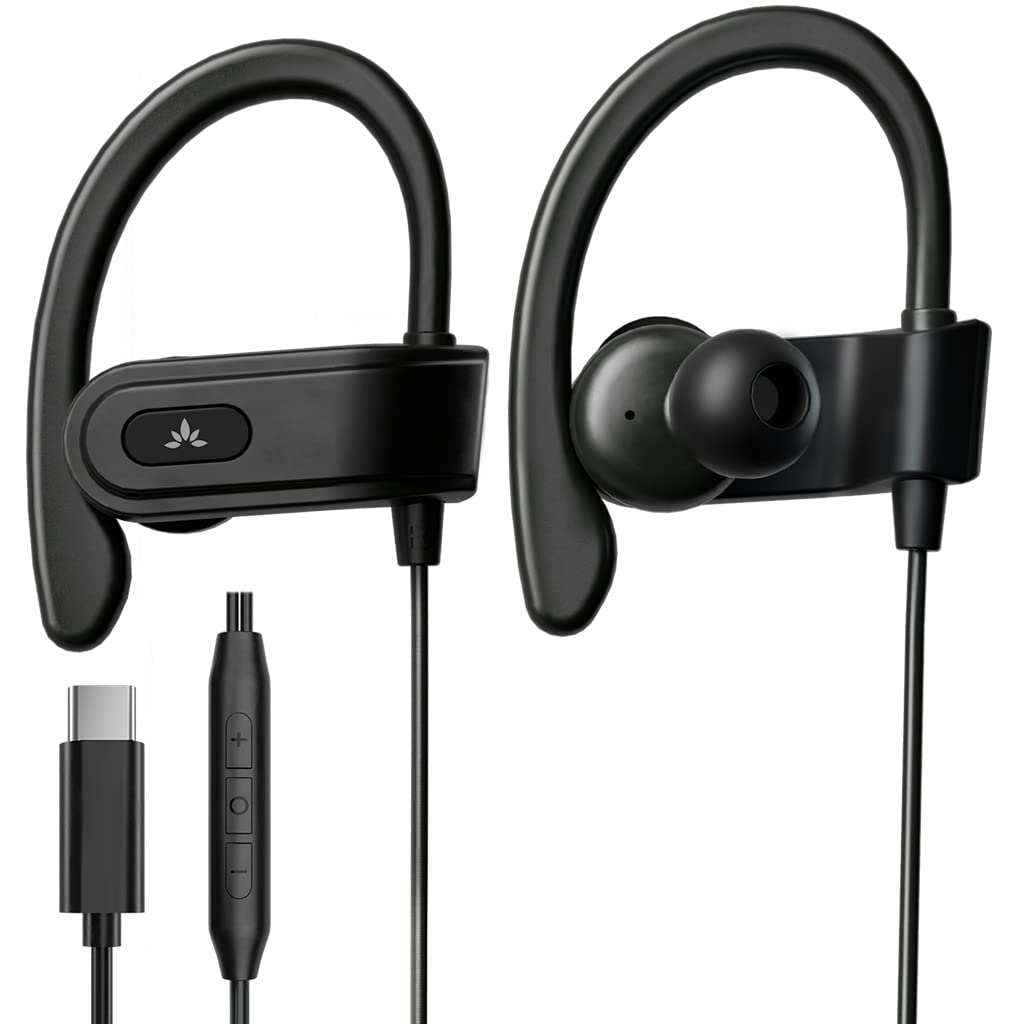 Avantree C171 - USB-C Wired Earbuds with Microphone & Volume Controls, Compatible with New iPhone 15 & 16 & Android Type C Phones - Headphones with