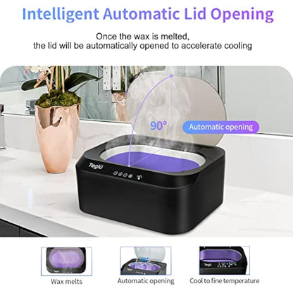 Teglu Updated Paraffin Wax Bath for Hands and Feet 4L with Automatic Lid, Paraffin Wax Machine with 3pcs Paraffin Wax/Glove/Brush for Hand Spa at Home/Salon, 200W, FHC-2222
