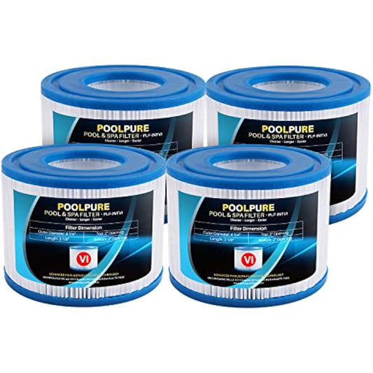 POOLPURE Replacement Bestway Spa Filter for Type VI SPA, Hot Tub Filter Replaces 90352E, Set of 4