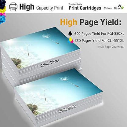 Colour Direct 550 551 Compatible Ink Cartridges for Canon Pixma iP8750 MG6340 MG6350 MG7150 MG7500 MG7550 CLI-551XL/ PGI-550XL - 36 Pack (6 Sets + 6 Grey)
