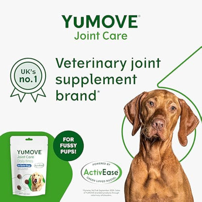 YuMOVE Senior Dog Joint Supplement, Daily Bites for Joint Care, Essential Dog Hip and Joint Aid for Senior Dogs with Glucosamine, Chondroitin, Green Lipped Mussel, Aged 8+, 60 Chews