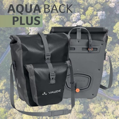 VAUDE Aqua Back Plus Bike Pannier, 2 x Rear Bike Rack Bag Waterproof, 51L Total Volume, Cycling Bag, Easy Mounting - Made in Germany