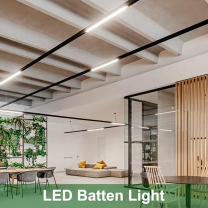 muzha 4 Packs LED Batten Lights，PC Body， 4FT 36W 4000k 3600lm,Low Profile Wall or Ceiling Surface Mounted Fitting for Home/Workshop/Office/School Restaurant (4FT)