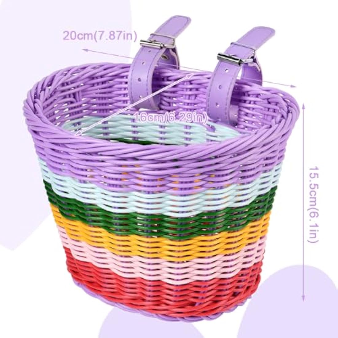 Flintronic Kids Bike Basket Handwoven Cycle Basket for Kids, Bicycle Basket For Girls Boys Childs, with Bike Accessories