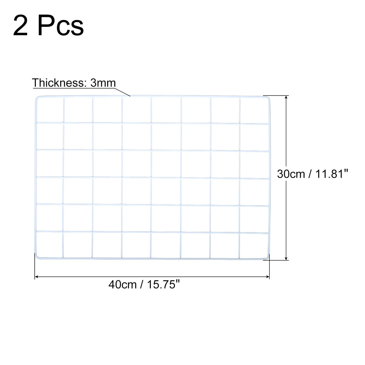 PATIKIL 16"x12" Wire Grid Panel, 2 Pack Wall Grid Decorative Panels Board Photo Pictures Display Decor Hanging Organizer for Home Office, White