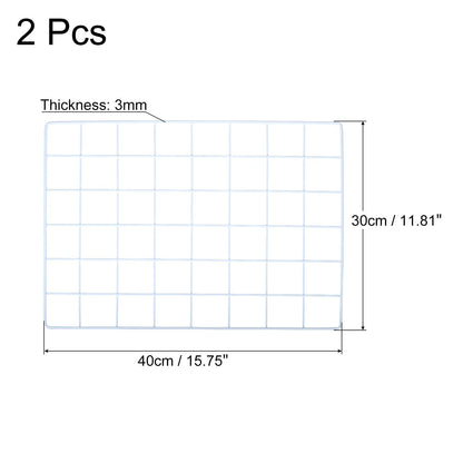 PATIKIL 16"x12" Wire Grid Panel, 2 Pack Wall Grid Decorative Panels Board Photo Pictures Display Decor Hanging Organizer for Home Office, White
