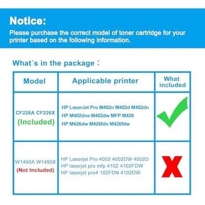 LCL 26A 26X CF226A CF226X CRG021II High Yield (2 Black) Compatible Toner Cartridge Replacement for HP LaserJet Pro M402 M402n M402d M402dn M402dne M402dw MFP M426 M426dw Compatible for Canon pf158fn